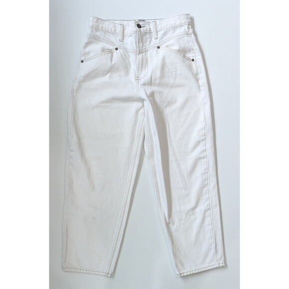 Abercrombie & Fitch High Rise White Jeans Size 6 28/27 Western Mom Style Ankle - Picture 1 of 16